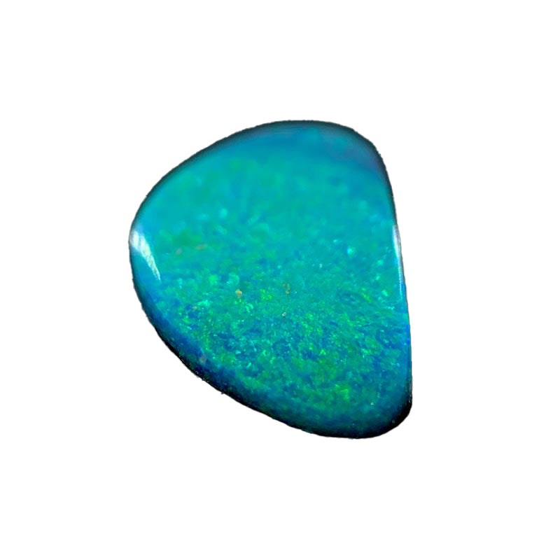 Opal Doublet Free-form Half Moon Shape Green, Blue Colours 13.9mm x 8.52mm x 3.45mm Deep