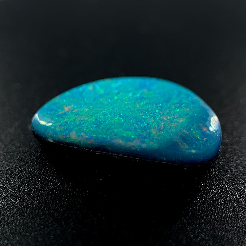 Opal Doublet Free-form Half Moon Shape Green, Blue Colours 13.9mm x 8.52mm x 3.45mm Deep