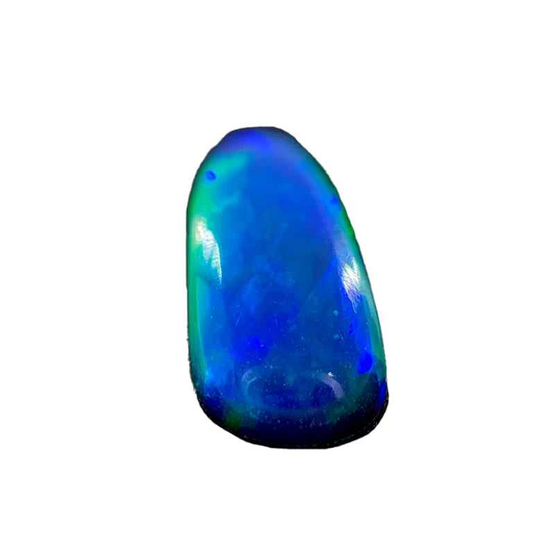 Opal Doublet Free-form Long Oval Shape Green, Blue, Orange Colours 13.05mm x 5.4mm x 3.89mm Deep