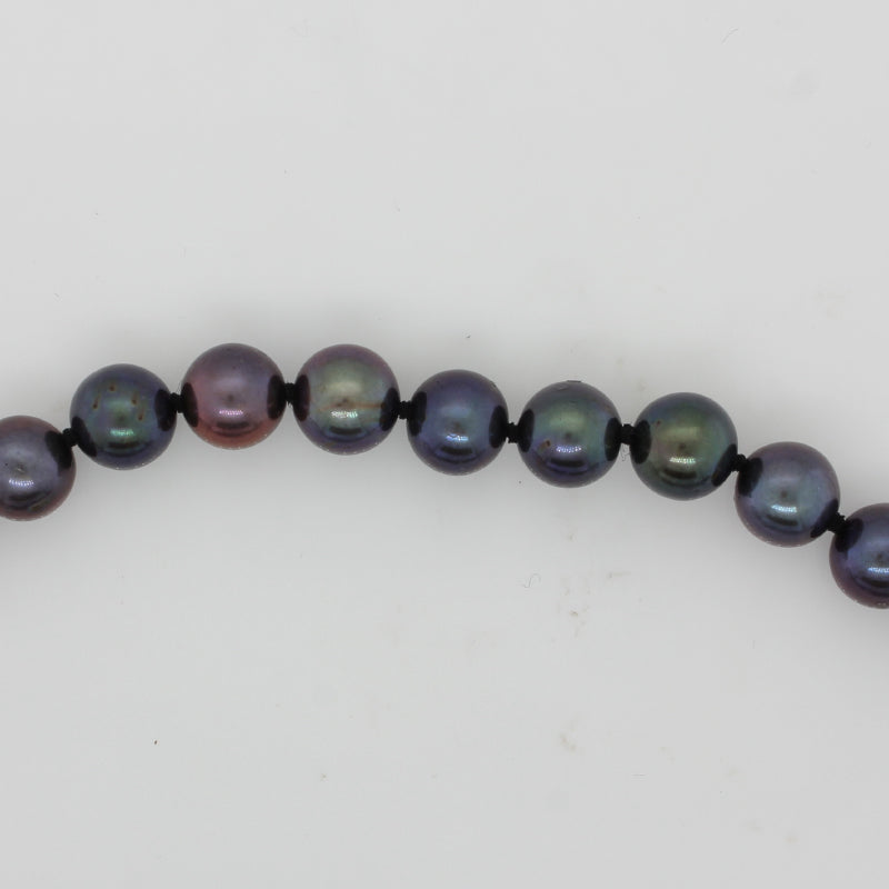 Dyed Freshwater Pearl Necklace with 6.00mm - 6.50mm Pearls with a Sterling Silver Parrot Clasp