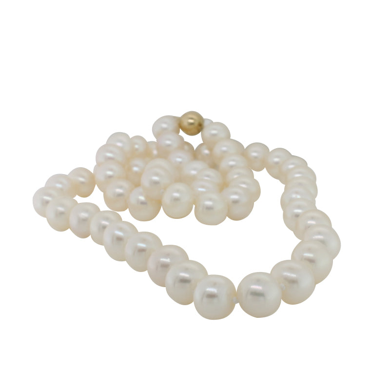 Freshwater 8.50mm to 9.00mm Pearl 60cm Necklet with 9ct Gold Ball Clasp