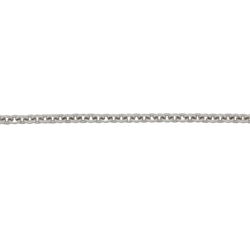 18 Carat White Gold 42cm Cable Link Chain 4.48 Grams with Lobster Clasp