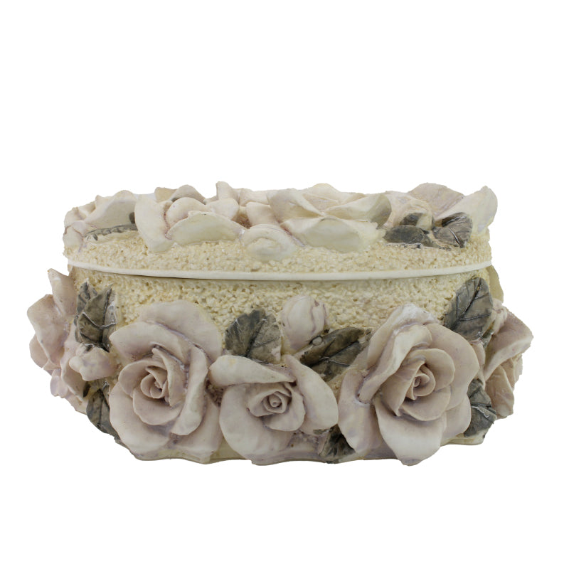 Porcelain - Jewellery Box Rose 11x8cm