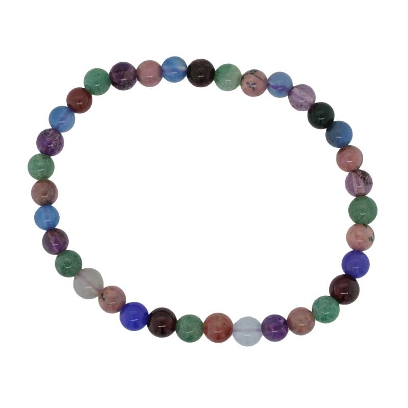 Mixed Gemstone (Bead Soup) Elastic Kids Bracelet  - 16.5cm