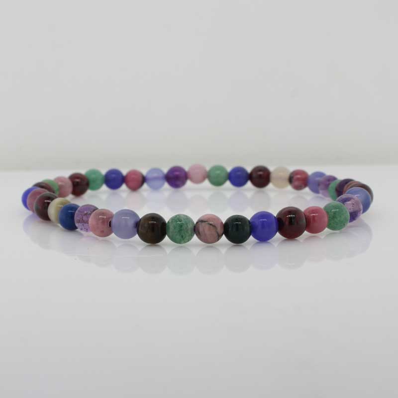 Mixed Gemstone (Bead Soup) Elastic Bracelet - 19cm