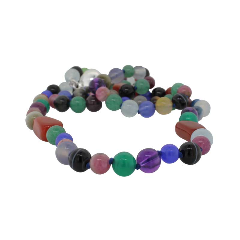 Mixed Gemstone (Bead Soup) 45.50cm Necklet with Sterling Silver Magnetic Clasp