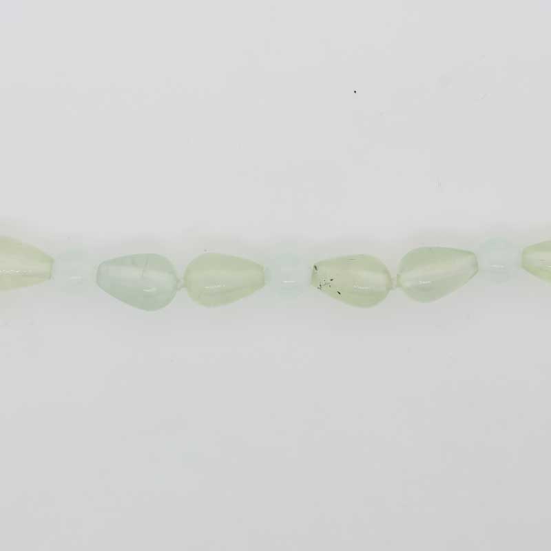 Round and Pear Shaped Prehnite Necklet with Sterling Silver Magnetic Clasp - 47.5cm