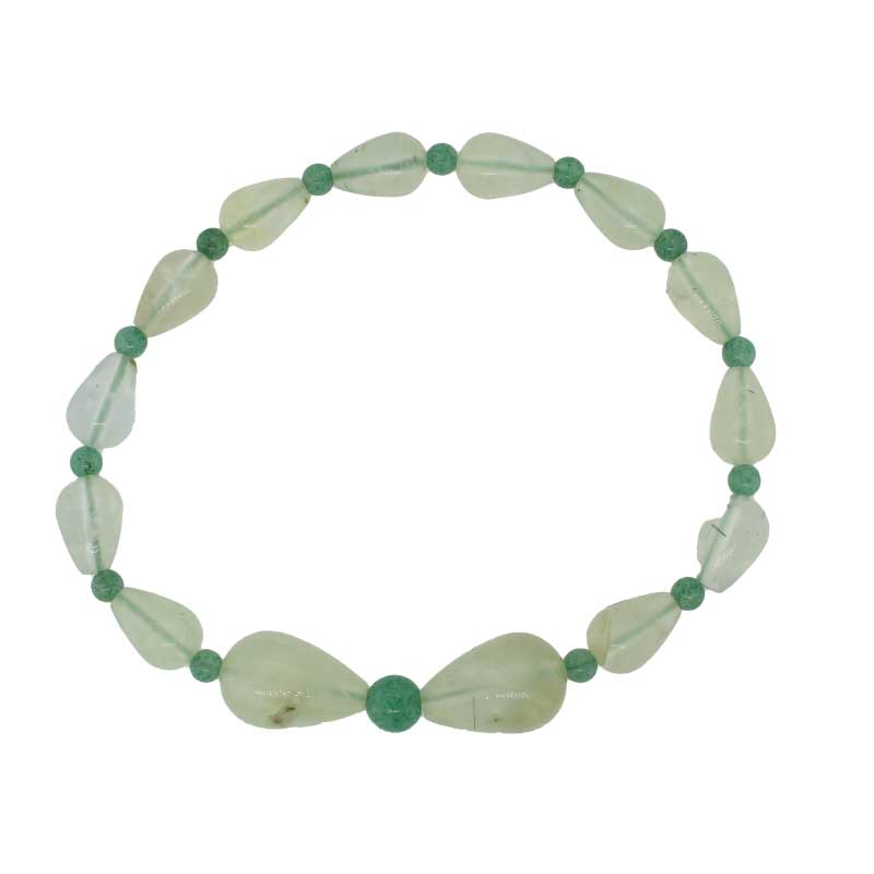 Prehnite and Green Aventurine Elastic Bracelet  - 20cm