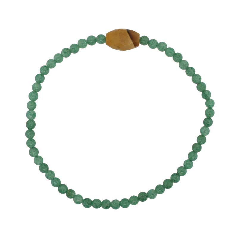 Green Aventurine and Mookaite Elastic Bracelet - 19cm