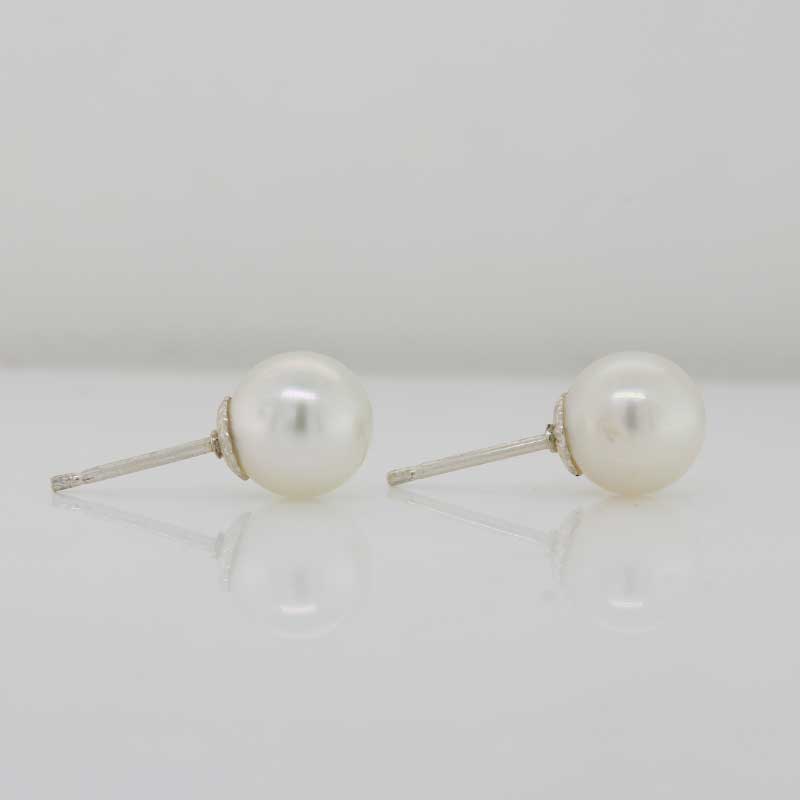 Sterling Silver South Sea Pearl Stud Earrings 8-9mm