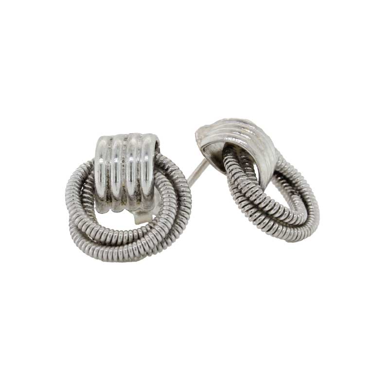 Sterling Silver Stud Earrings  - Rope and Coil Design