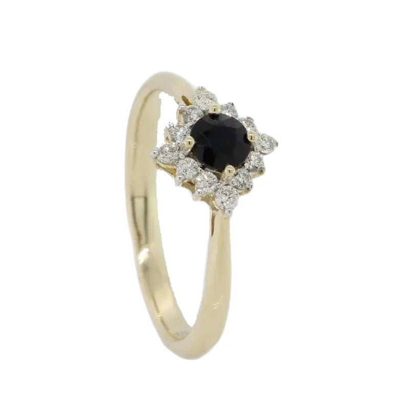 9 Carat Yellow Gold Sapphire & Diamond Ring SEASPRAY