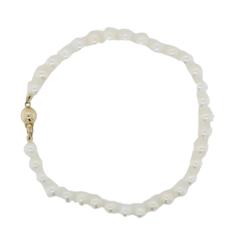 Freshwater 5.00mm to 5.50mm Pearl 19cm Bracelet with 9ct