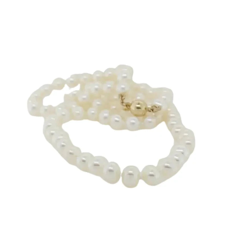 Freshwater 5.00mm to 5.50mm Pearl 50cm Necklet with 9ct
