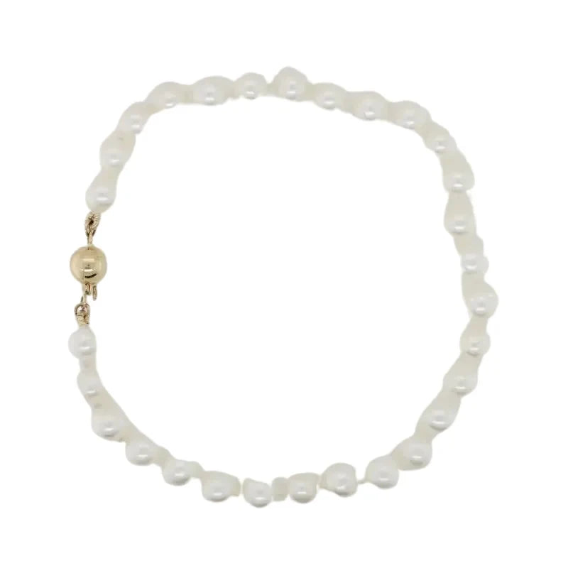 Freshwater 5.50mm to 6.00mm Pearl 19cm Bracelet with 9ct