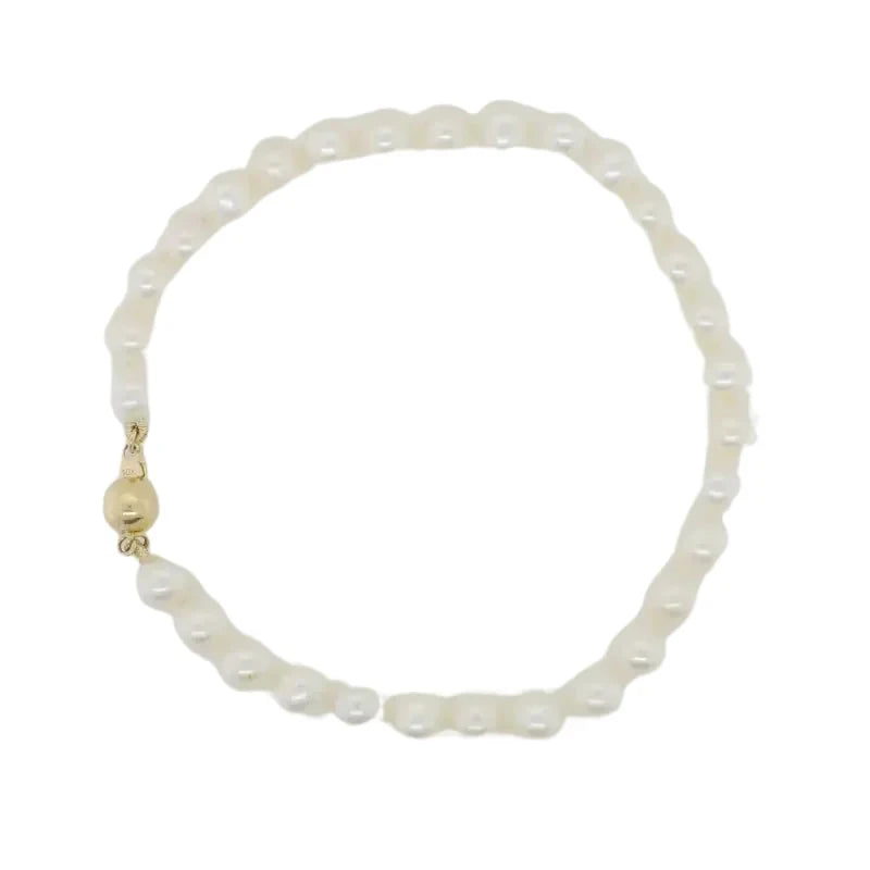 Freshwater 5.50mm to 6.00mm Pearl 19cm Bracelet with 9ct