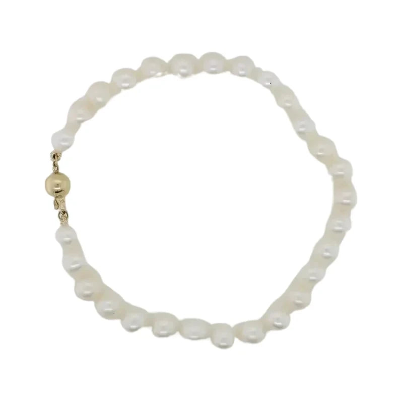 Freshwater 6.00mm to 6.50mm Pearl 19cm Bracelet with 9ct