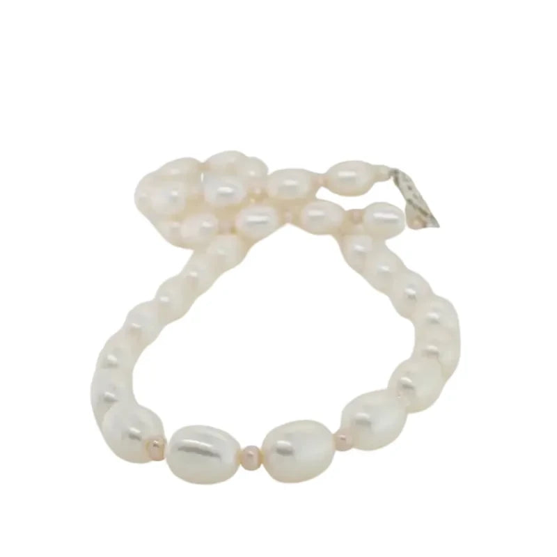 Freshwater 7.00mm x 9.00mm Pearl 45cm Necklet with 3.00mm