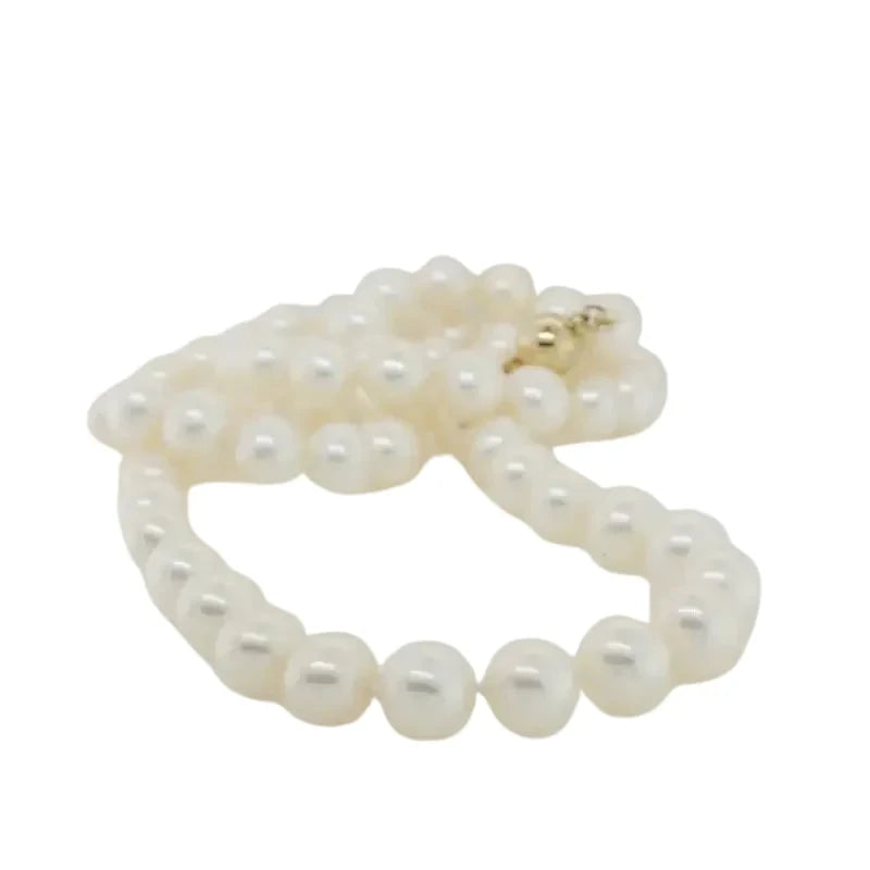 Freshwater 7.0mm to 7.50mm Pearl 45cm Necklet with 9ct Gold