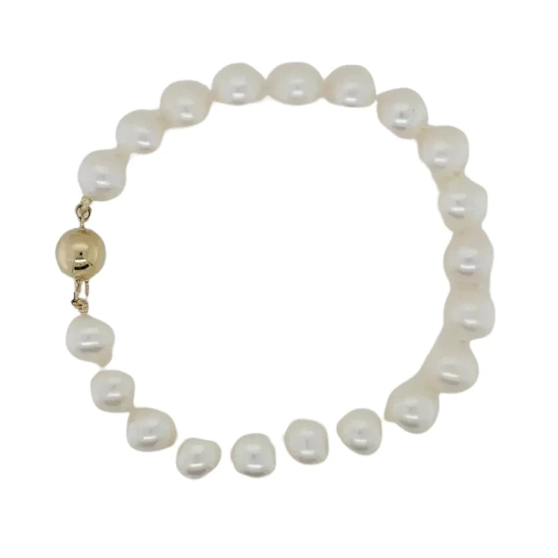 Freshwater 8.00mm to 8.50mm Pearl 19cm Bracelet with 9ct