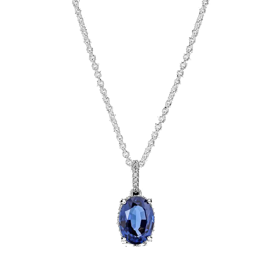 Pandora SS CZ Princess Blue Cubic Zirconia Collier Necklace