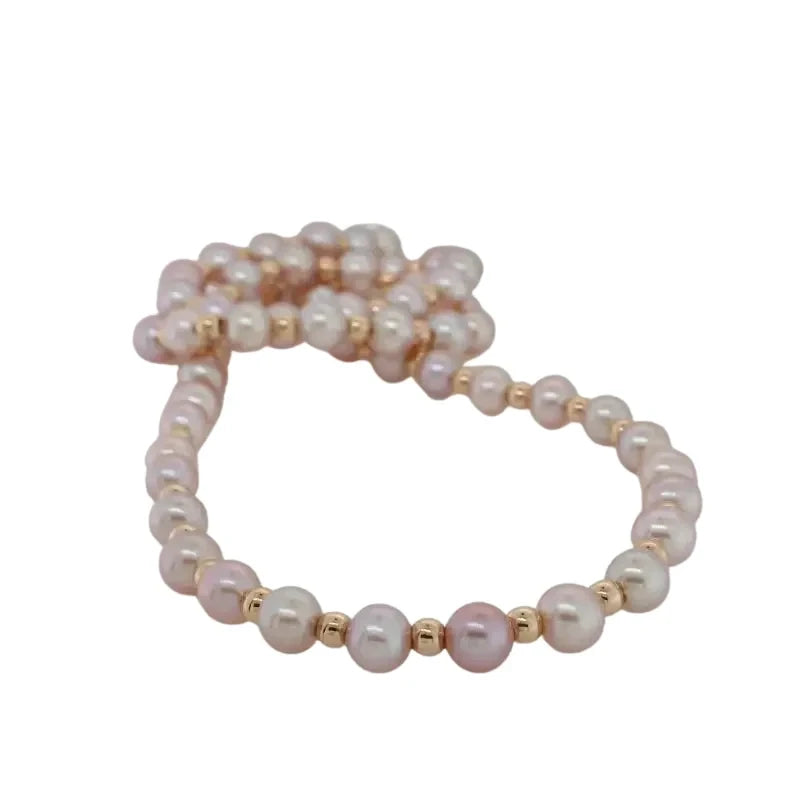 Pink Freshwater Pearl 5.00mm to 5.5mm 45cm Necklace - 14ct