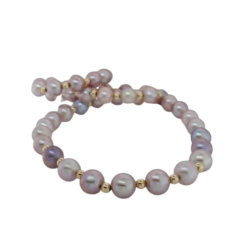 Pink Freshwater Pearl 7.00mm to 7.50mm 50cm Necklace - 14ct