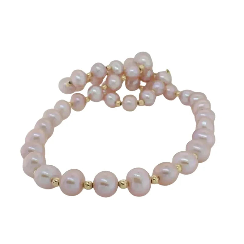 Pink Freshwater Pearl 8.00mm to 8.50mm 50cm Necklace - 14ct