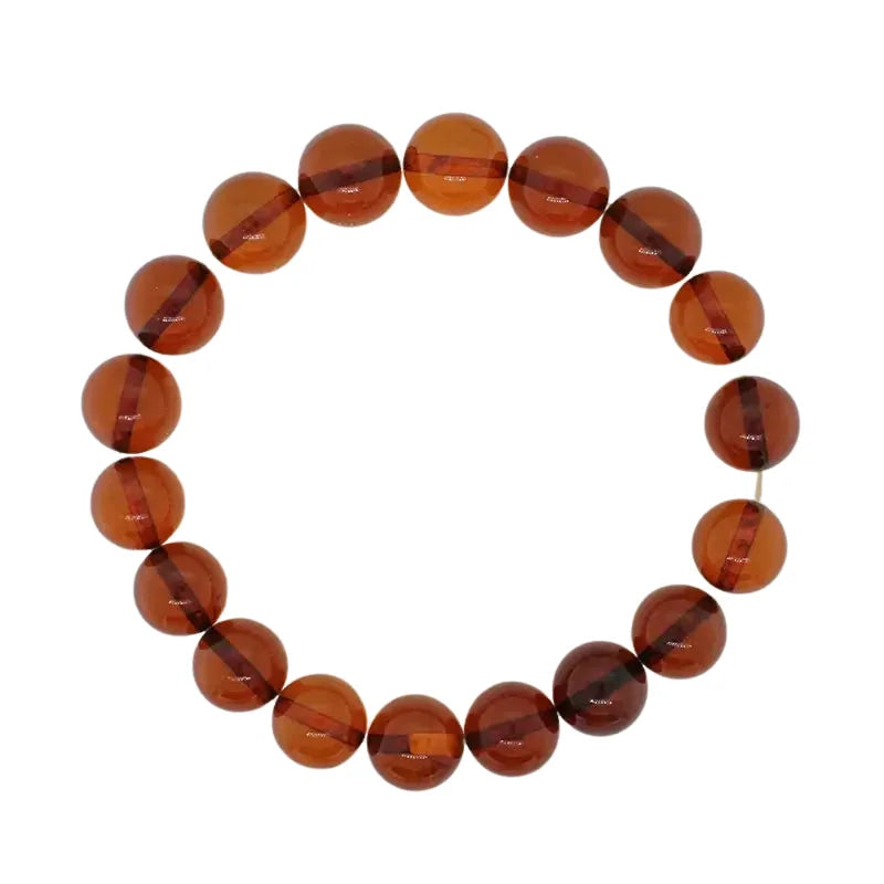 10.5mm Orange Baltic Amber Bead Bracelet on Stretch Material