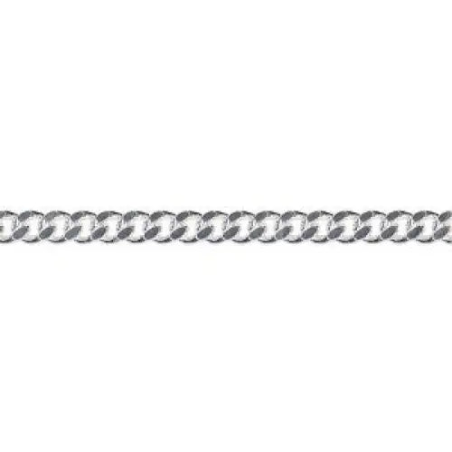 18 Carat White Gold 45cm Diamond Cut Curb Chain 5.63 Grams