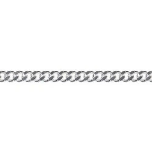 18 Carat White Gold 50cm Diamond Cut Curb Chain 6.23 Grams
