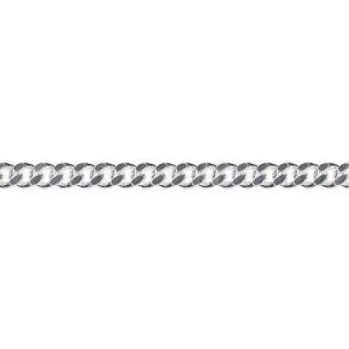 18 Carat White Gold 50cm Diamond Cut Curb Chain, 6.23 Grams