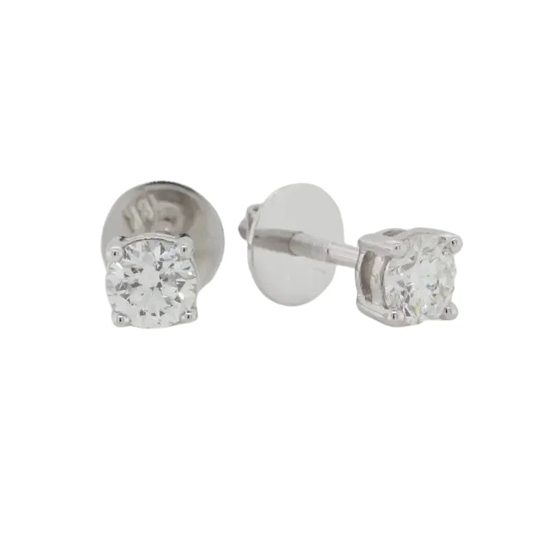 18 Carat White Gold Laboratory Grown Diamond Stud Earrings