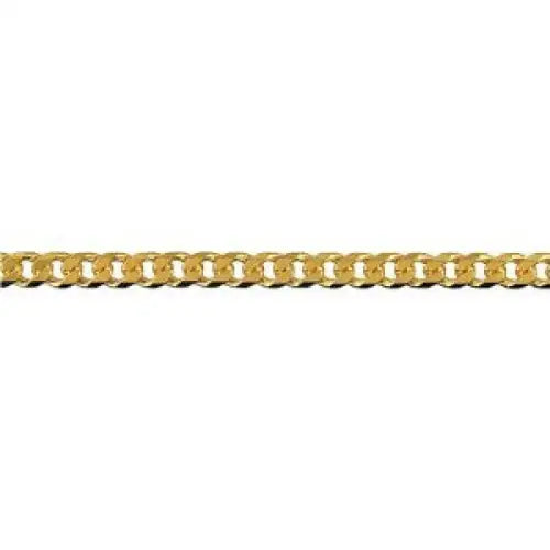 18 Carat Yellow Gold 50cm Bevelled Diamond Cut Curb Chain, 20.42 Grams