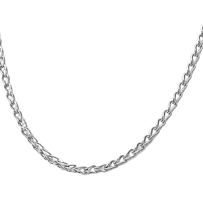 2.0mm Rhodium Plated Sterling Silver Double Link Chain -