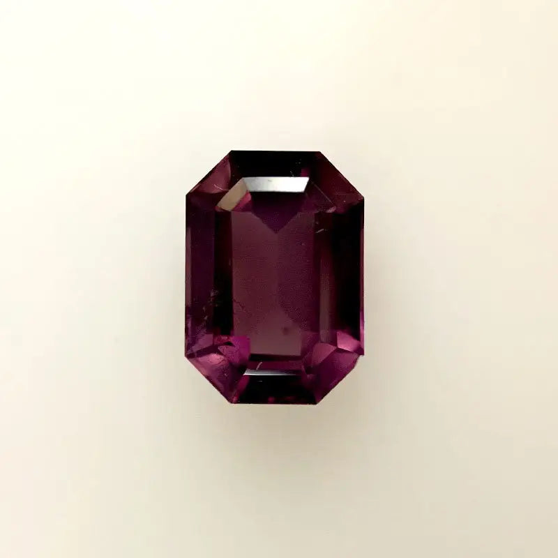 9 Carat Rose and White Gold Diamond and Purple Spinel Octagonal Cut Ring 