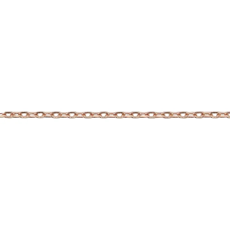 9 Carat Rose Gold 45cm 1.29g Diamond Cut Cable Chain