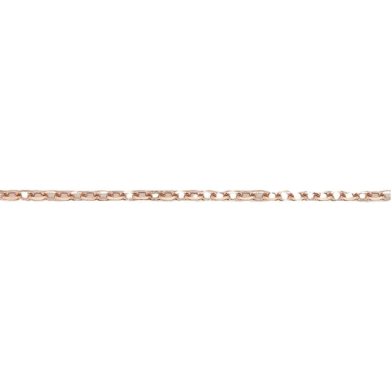 9 Carat Rose Gold 50cm 2.26g Diamond Cut Cable Chain