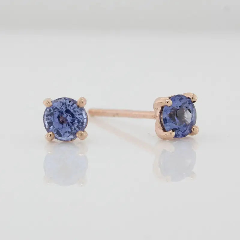 9 Carat Rose Gold Ceylon Sapphire 0.61ct Stud Earrings