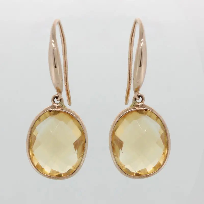 9 carat Rose Gold Citrine = 5.50ct Earrings