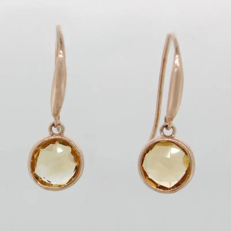 9 Carat Rose Gold Citrine Earrings