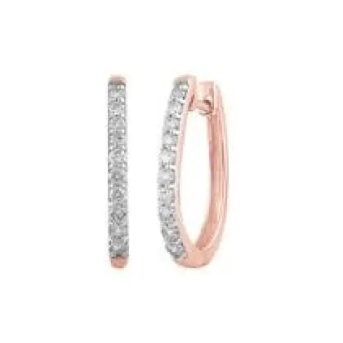 9 Carat Rose Gold Diamond  0.50 Carat Huggie Earrings