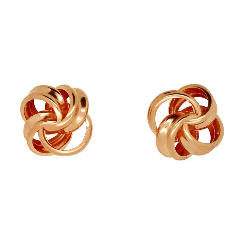 9 Carat Rose Gold Knot Studs 8.7mm 