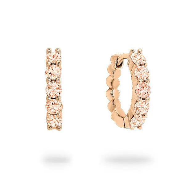 9 carat Rose Gold Morganite 10=0.50ct Huggie Earrings