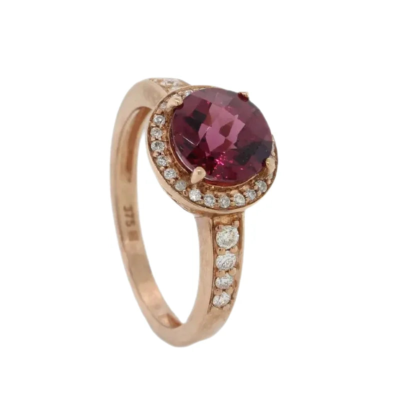 9 Carat Rose Gold Rhodolite Garnet & Diamond Ring SEASPRAY