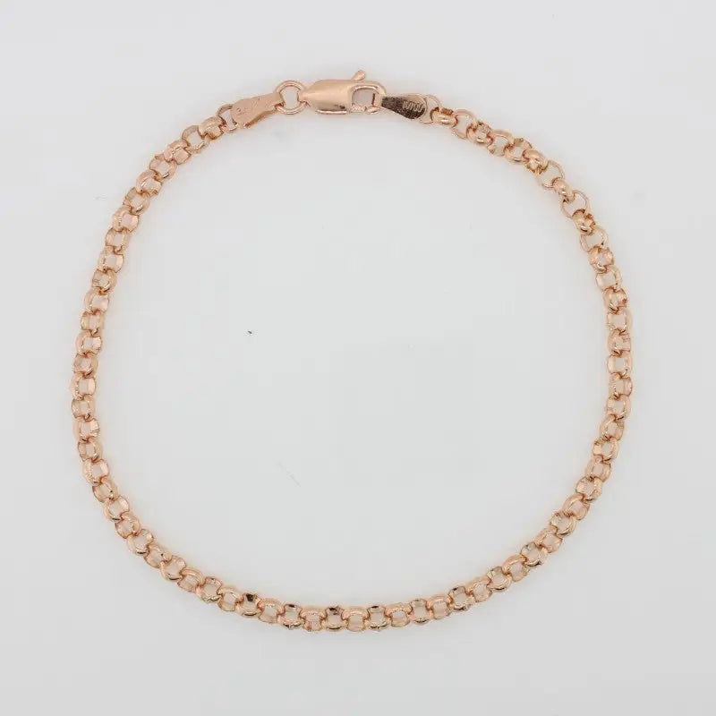 9 Carat Rose Gold  Round Belcher Bracelet 4.00grams