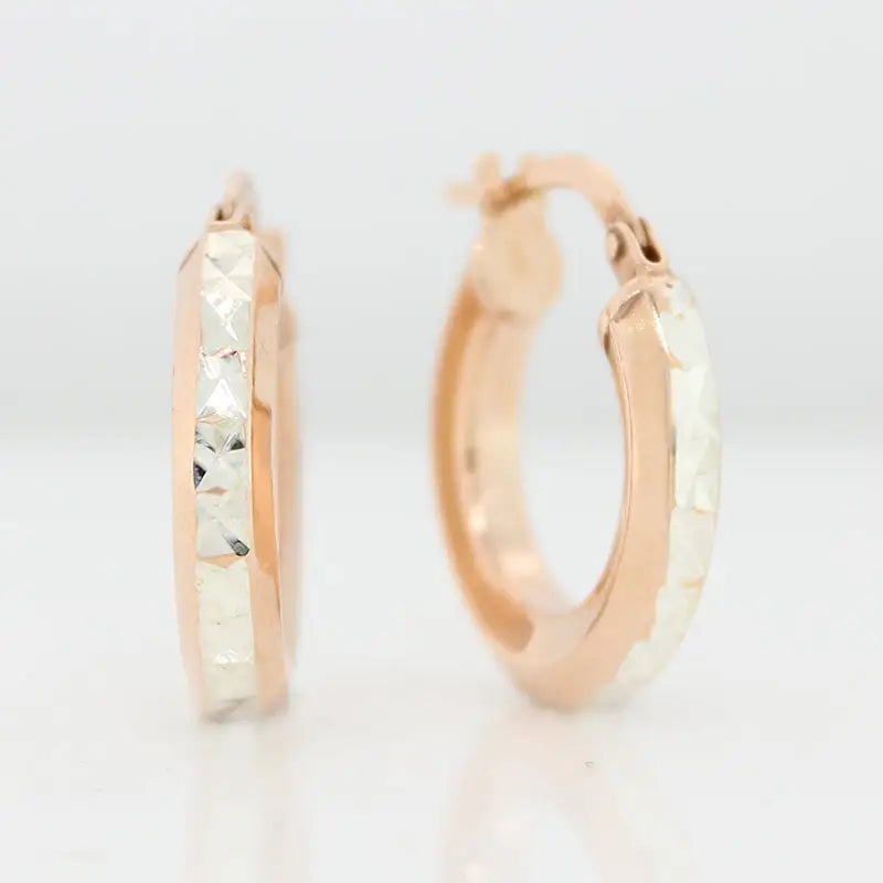 9 carat Rose Gold Silver Filled Hoop Earrings