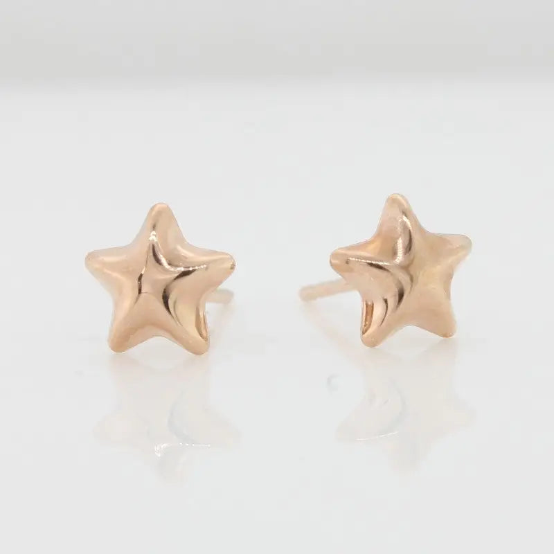 9 carat Rose Gold Star Stud Earrings