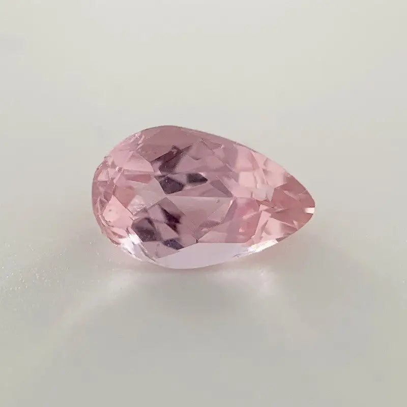 9 Carat Rose & White Gold Pink Tourmaline Pear Shape with Diamond Halo Ring