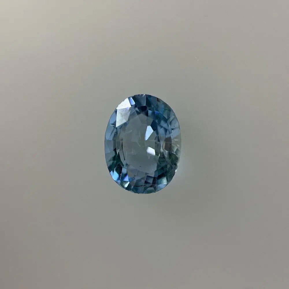 9 Carat White Gold Aquamarine Oval 6.9x5.3mm 0.70ct Mid-Blue and Diamond Ring